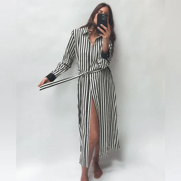 Zara | Dresses | Zara Printed Midi Shirt Dress | Poshmark